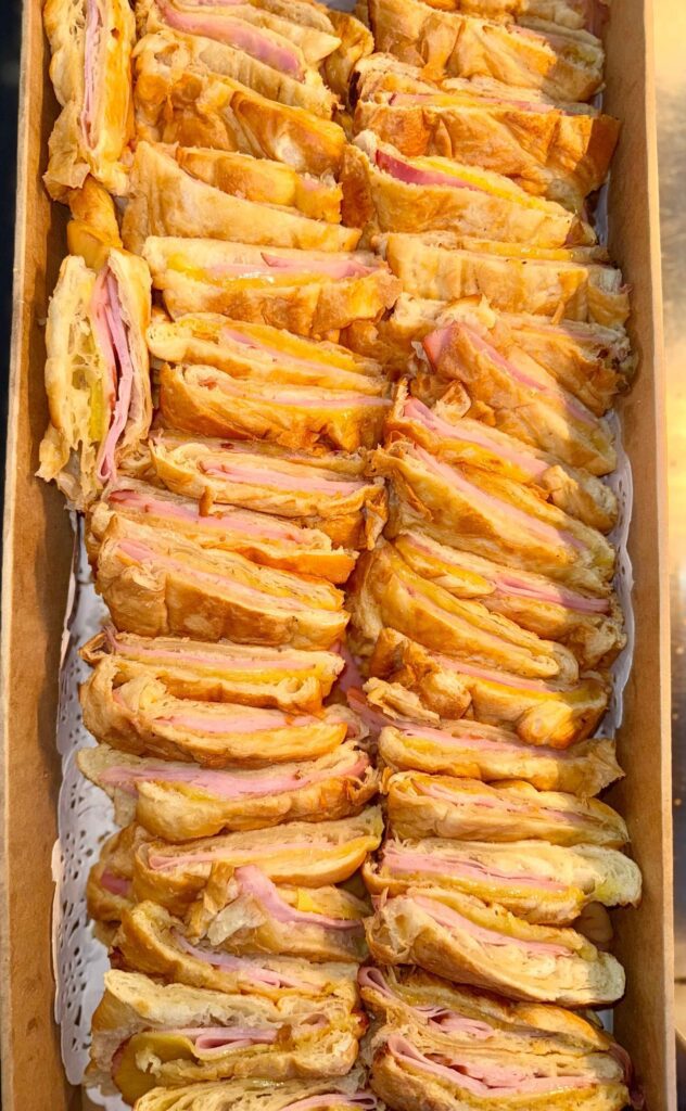 Ham and cheese croissants toasted